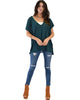 Wide Neck Oversized Teal Thermal Top - Lyss Loo