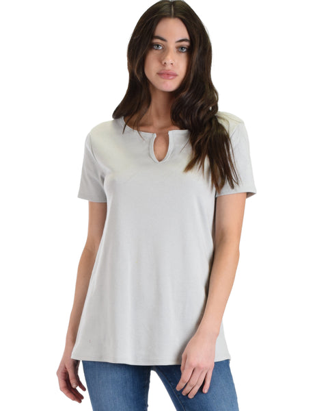 Lyss Loo Grey Best Basic Tee