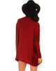 Front Twist Burgundy Long Sleeve Top - Back Image