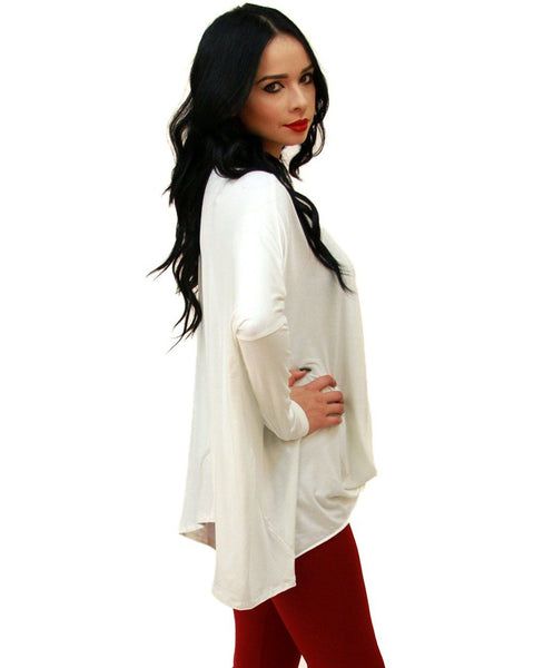 Front Twist Ivory Long Sleeve Top