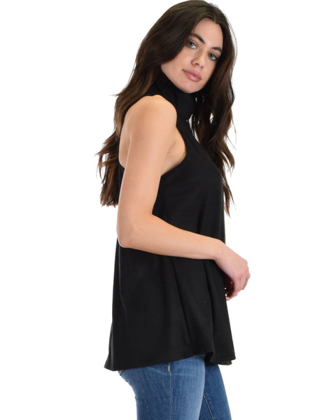 Lyss Loo Black Topanga Sleeveless Turtleneck Top