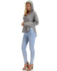 Lyss Loo Work It Out V-neck Hoodie Heather Grey Long Sleeve Top - Lyss Loo