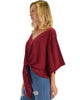 Lyss Loo Sea Day Burgundy Front Tie Top - Lyss Loo