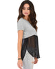 Half & Half Contrast Grey Tunic Top - Side Image