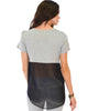 Half & Half Contrast Grey Tunic Top - Back Image