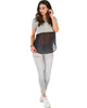 Half & Half Contrast Grey Tunic Top - Full Image