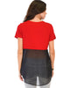 Half & Half Contrast Red Tunic Top - Back Image