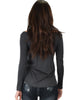 Cut Me Out Cold Shoulder Charcoal Long Sleeve Top - Back Image