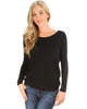 Baby Got Back Twist Long Sleeve Black Top - Side Image