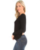 Baby Got Back Twist Long Sleeve Black Top - Back Image