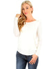 Baby Got Back Twist Long Sleeve Ivory Top - Side Image