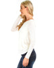 Baby Got Back Twist Long Sleeve Ivory Top - Back Image