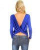 Baby Got Back Twist Long Sleeve Royal Top - Main Image