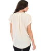 Wrap Star Hi-Low Taupe Blouse Top - Back Image