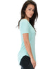 Truly Madly Deep-V Neck Aqua Tunic Top - Side Image