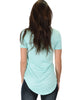 Truly Madly Deep-V Neck Aqua Tunic Top - Back Image