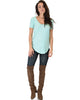 Truly Madly Deep-V Neck Aqua Tunic Top - Full Image