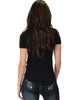 Truly Madly Deep-V Neck Black Tunic Top - Back Image