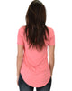 Truly Madly Deep-V Neck Pink Tunic Top - Back Image