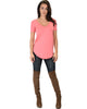 Truly Madly Deep-V Neck Pink Tunic Top - Full Image