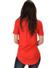 Truly Madly Deep-V Neck Red Tunic Top - Back Image