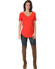 Truly Madly Deep-V Neck Red Tunic Top - Full Image