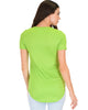 Truly Madly Deep-V Neck Green Slub Tunic Top - Back Image