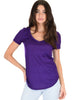 Truly Madly Deep-V Neck Purple Slub Tunic Top - Main Image