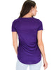 Truly Madly Deep-V Neck Purple Slub Tunic Top - Back Image