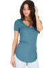 Truly Madly Deep-V Neck Teal Slub Tunic Top - Lyss Loo