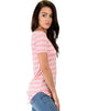 Truly Madly Deep-V Neck Striped Pink Tunic Top - Side Image