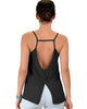 What's Strap-Pening Cross Back Straps Black Tank Top - Back Image