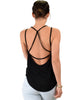 My Favorite Cross Back Straps Black Tank Top - Back Image