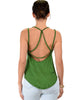 My Favorite Cross Back Straps Green Tank Top - Back Image