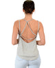 My Favorite Cross Back Straps Grey Tank Top - Back Image