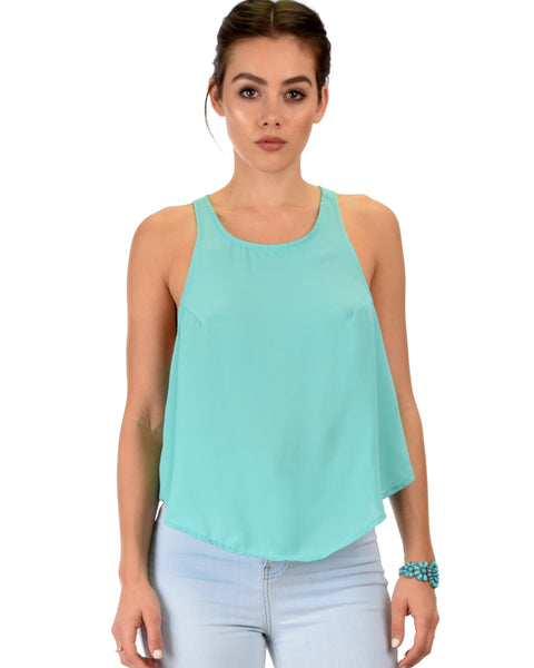 Totally Crossed Out Aqua Tank Top