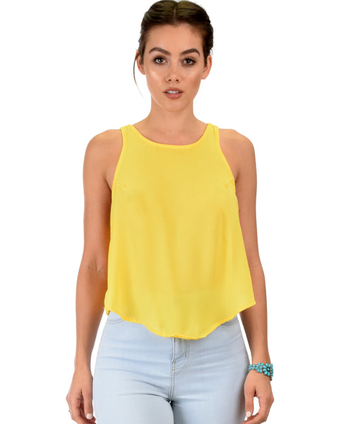 Totally Crossed Out Yellow Tank Top