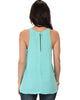 At First Crush Aqua Sleeveless Top With Keyhole Back - Back Image