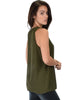 At First Crush Olive Sleeveless Top With Keyhole Back - Side Image