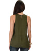 At First Crush Olive Sleeveless Top With Keyhole Back - Back Image