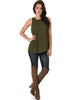 At First Crush Olive Sleeveless Top With Keyhole Back - Full Image