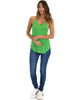 Breezy Beauty Y-Back Green Tank Top - Full Image