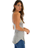 Breezy Beauty Y-Back Grey Tank Top - Side Image