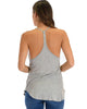 Breezy Beauty Y-Back Grey Tank Top - Back Image