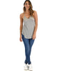 Breezy Beauty Y-Back Grey Tank Top - Full Image