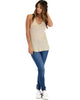 Breezy Beauty Y-Back Taupe Tank Top - Full Image