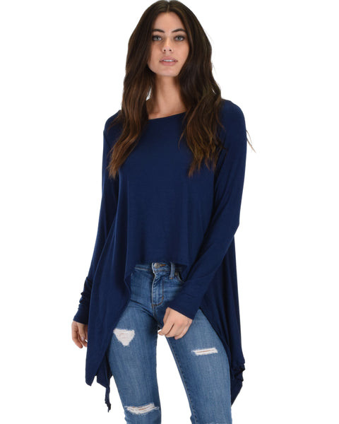 Shift and Swing Long Sleeve Navy Tunic Top