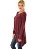 Shift and Swing Long Sleeve Burgundy Tunic Top - Side Image