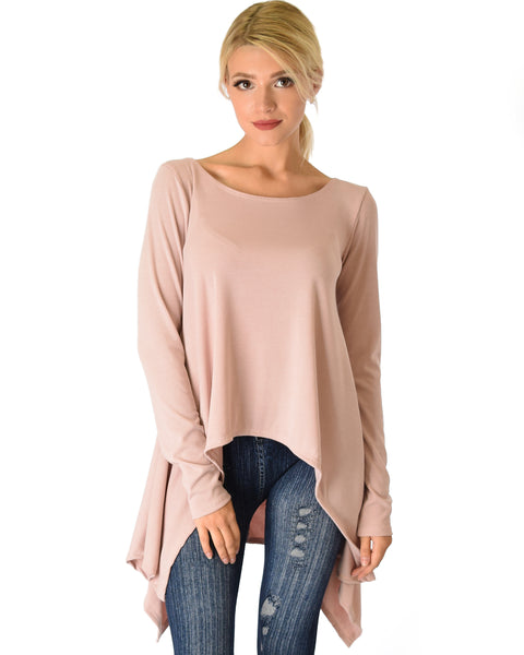 Shift and Swing Long Sleeve Mauve Tunic Top