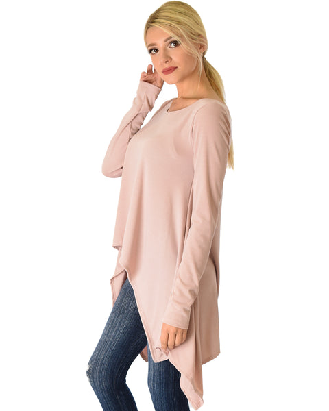 Shift and Swing Long Sleeve Mauve Tunic Top